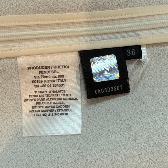 Fendi Silk Blend Black Long Sleeve with Red and White Accents Blouse SZ 38 - Picture 7 of 7